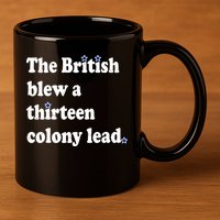 The British Blew A Thirteen Colony Lead 11oz C Handle Ceramic Mug