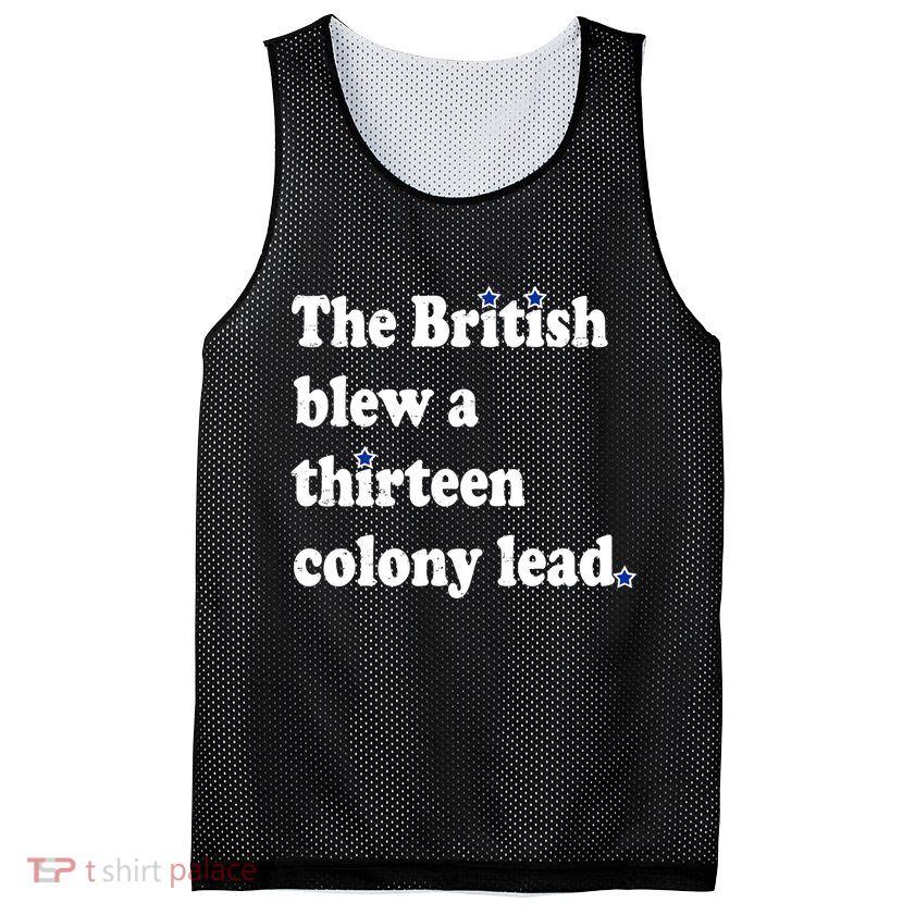 The British Blew A Thirteen Colony Lead Mesh Reversible Basketball Jersey Tank