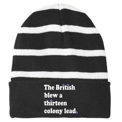 The British Blew A Thirteen Colony Lead Striped Beanie with Solid Band