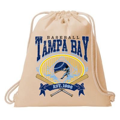 Tampa Bay Baseball Vintage Baseball Lover Drawstring Bag