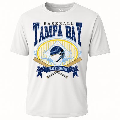 Tampa Bay Baseball Vintage Baseball Lover Cooling Performance Crew T-Shirt