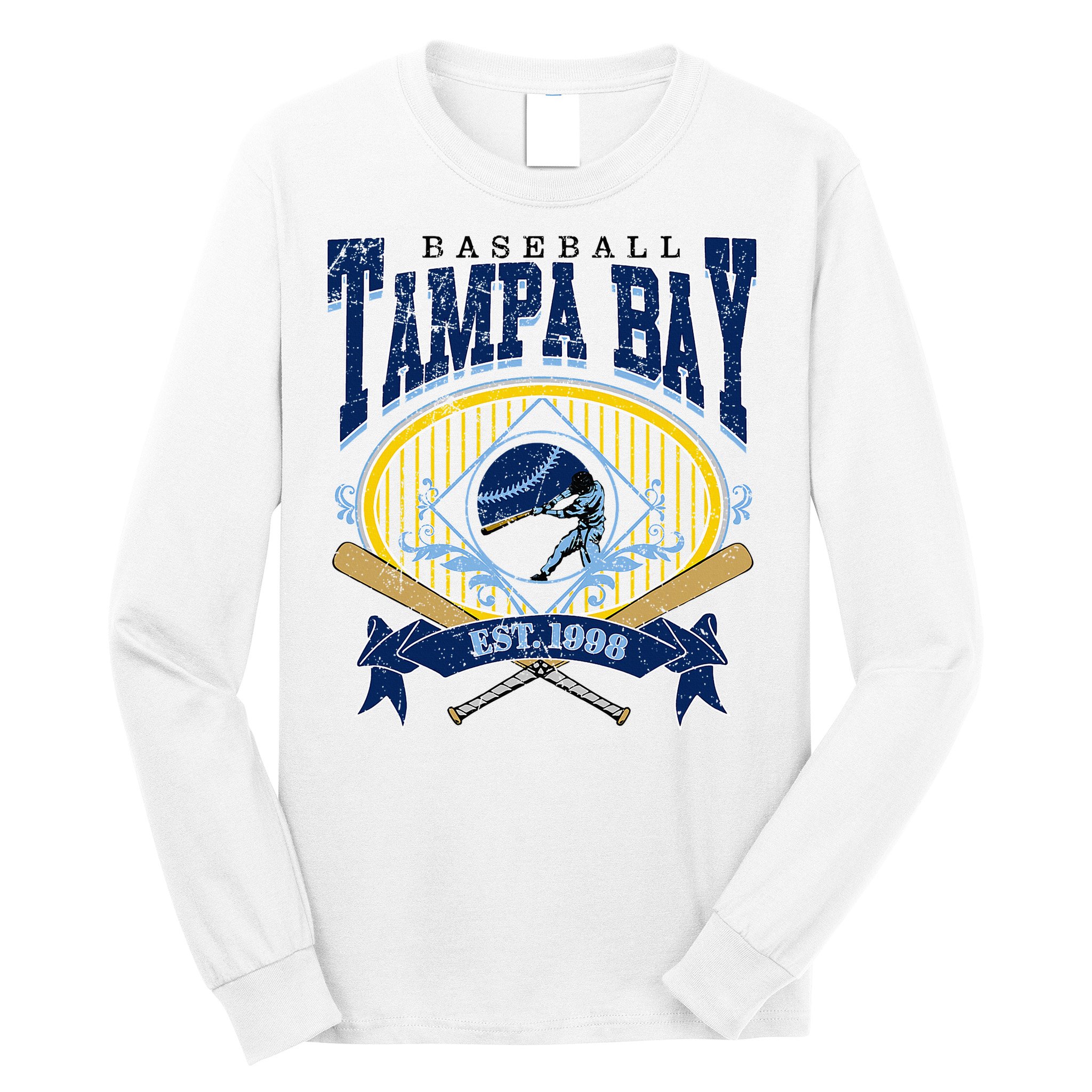 Tampa Bay Baseball Vintage Baseball Lover Long Sleeve Shirt