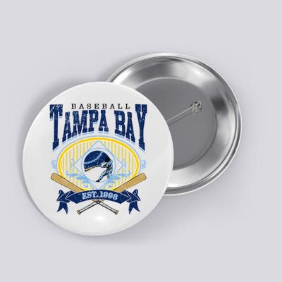 Tampa Bay Baseball Vintage Baseball Lover Button