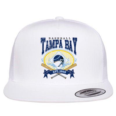 Tampa Bay Baseball Vintage Baseball Lover Flat Bill Trucker Hat