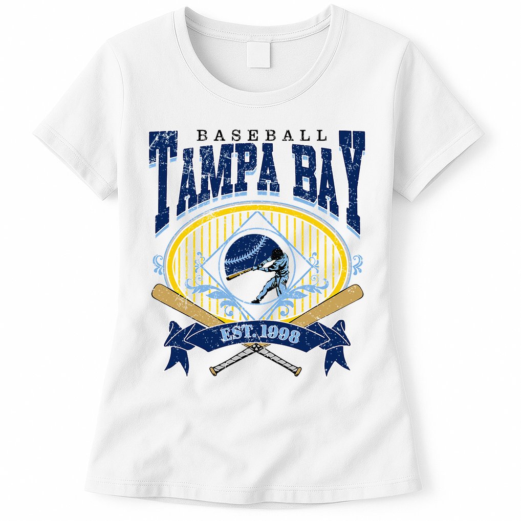 Tampa Bay Baseball Vintage Baseball Lover Womens T-Shirt