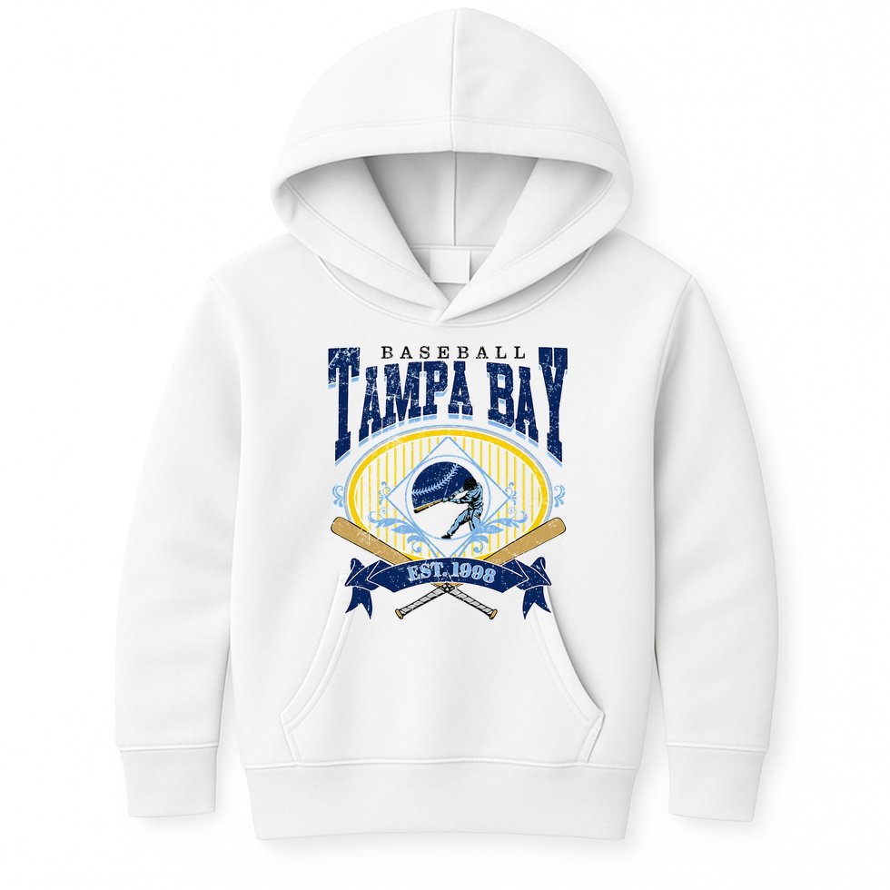 Tampa Bay Baseball Vintage Baseball Lover Kids Hoodie