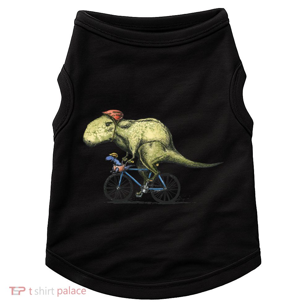Trex Bikers Bicycle Riding Dinosaur Design Doggie Tank