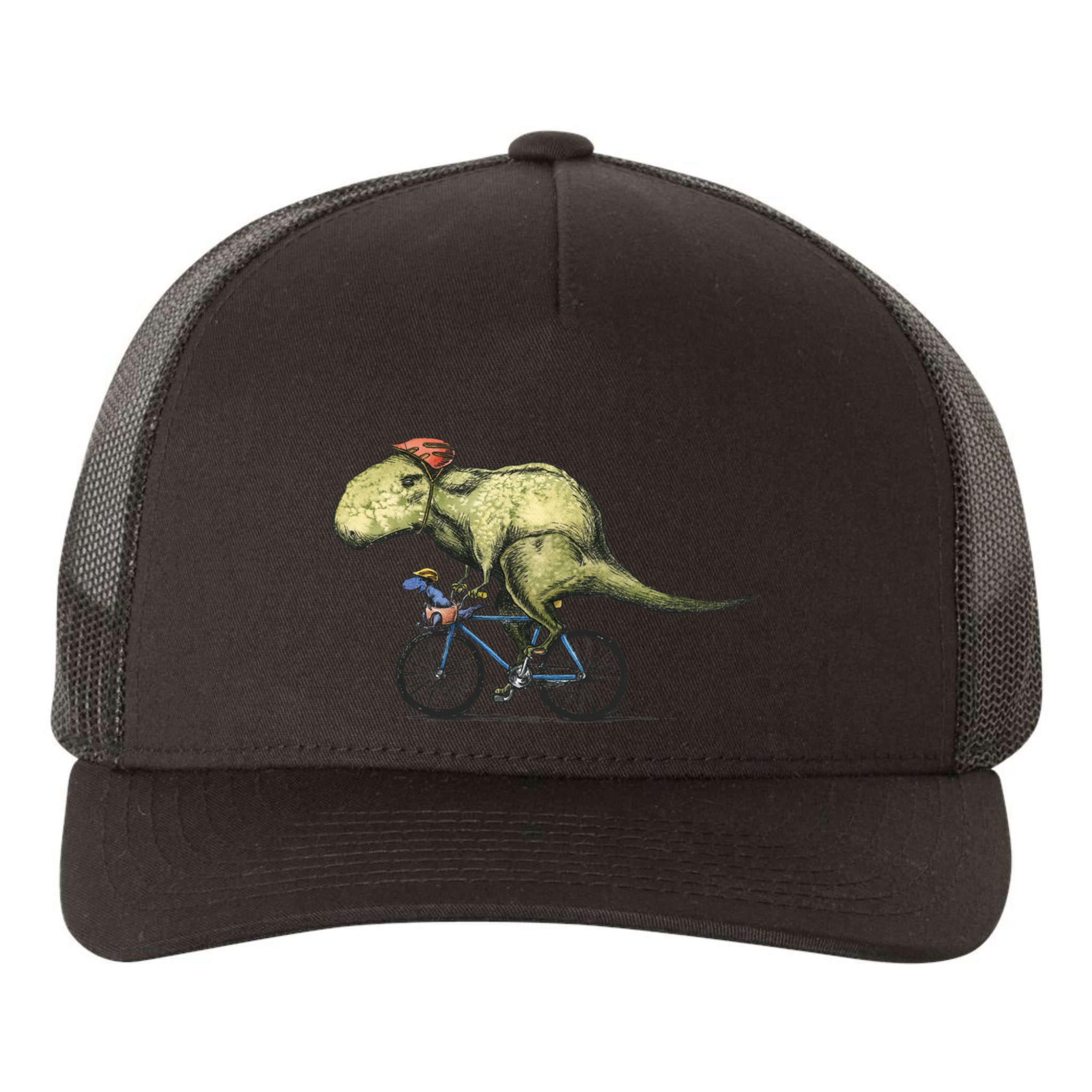 Trex Bikers Bicycle Riding Dinosaur Design Yupoong Adult 5-Panel Trucker Hat
