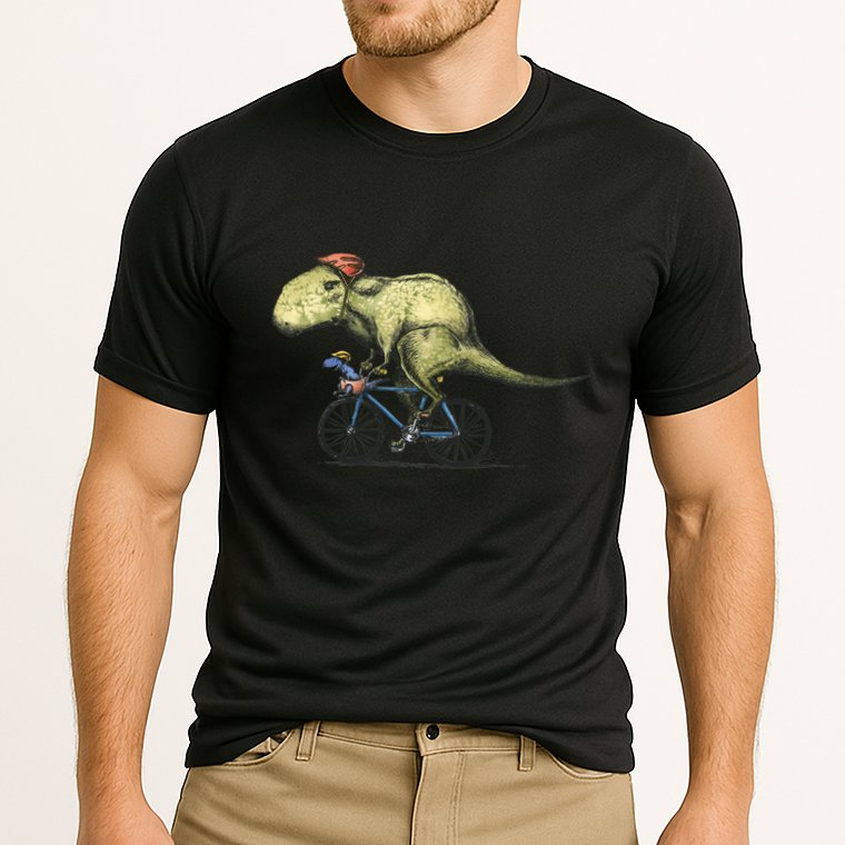Trex Bikers Bicycle Riding Dinosaur Design Performance Shirt