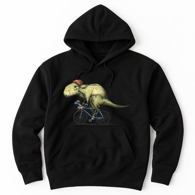 Trex Bikers Bicycle Riding Dinosaur Design Hoodie