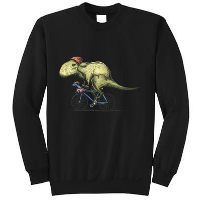 Trex Bikers Bicycle Riding Dinosaur Design Sweatshirt