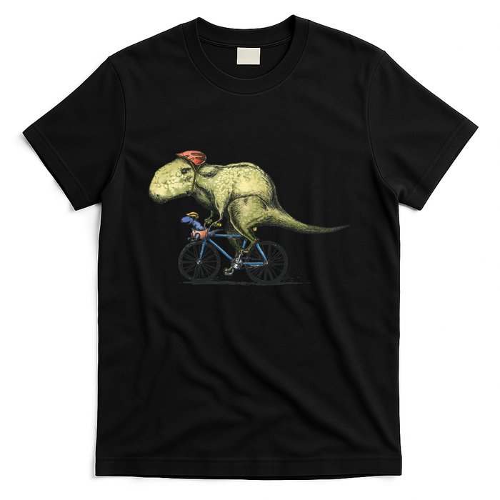 Trex Bikers Bicycle Riding Dinosaur Design T-Shirt