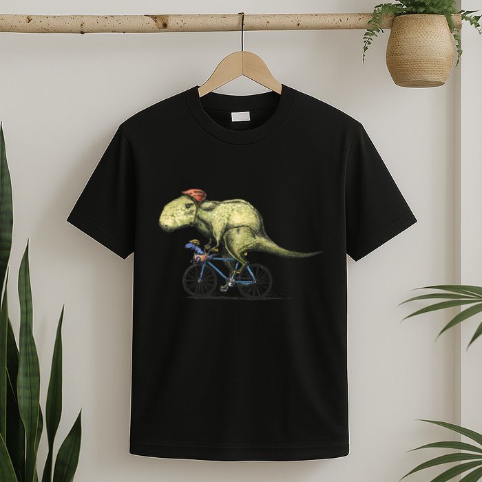 Trex Bikers Bicycle Riding Dinosaur Design T-Shirt