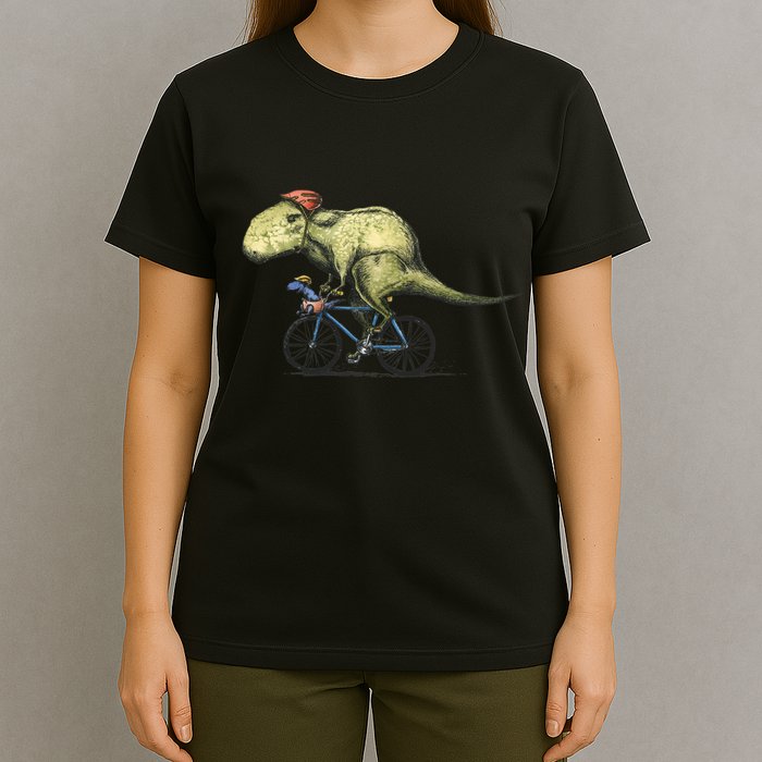 Trex Bikers Bicycle Riding Dinosaur Design T-Shirt