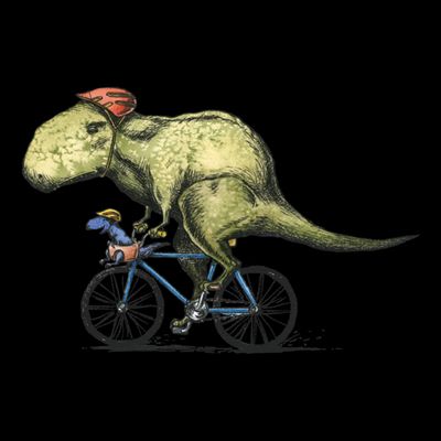 Trex Bikers Bicycle Riding Dinosaur Design T-Shirt
