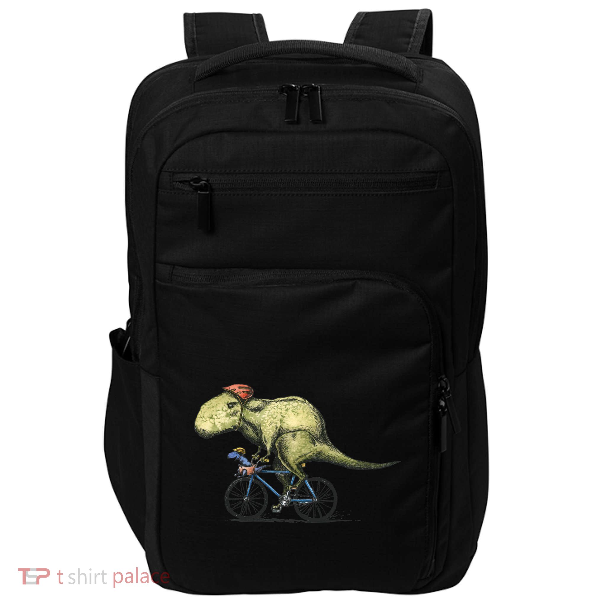 Trex Bikers Bicycle Riding Dinosaur Design Impact Tech Backpack