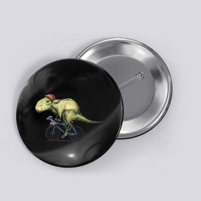 Trex Bikers Bicycle Riding Dinosaur Design Button
