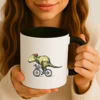 Trex Bikers Bicycle Riding Dinosaur Design Mug