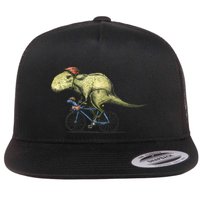 Trex Bikers Bicycle Riding Dinosaur Design Flat Bill Trucker Hat