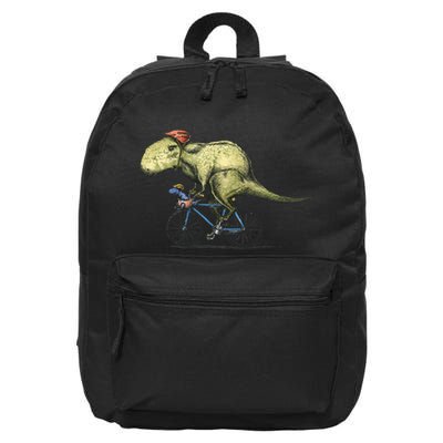 Trex Bikers Bicycle Riding Dinosaur Design 16 in Basic Backpack