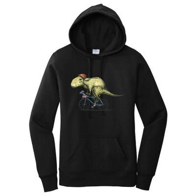 Trex Bikers Bicycle Riding Dinosaur Design Women's Pullover Hoodie