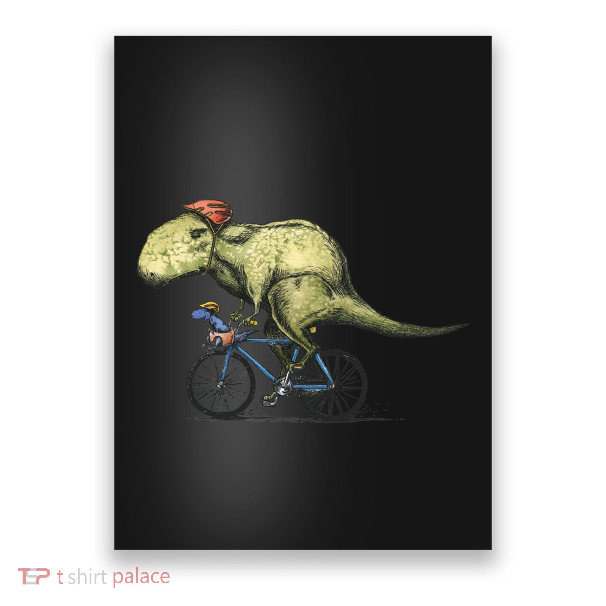Trex Bikers Bicycle Riding Dinosaur Design Poster