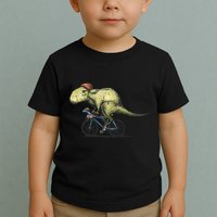 Trex Bikers Bicycle Riding Dinosaur Design Toddler T-Shirt