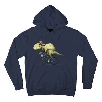 Trex Bikers Bicycle Riding Dinosaur Design Hoodie