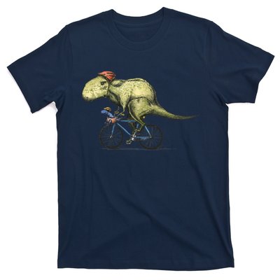 Trex Bikers Bicycle Riding Dinosaur Design T-Shirt