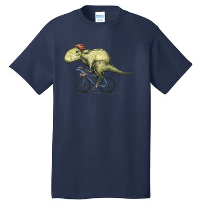 Trex Bikers Bicycle Riding Dinosaur Design Tall T-Shirt