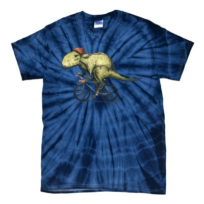 Trex Bikers Bicycle Riding Dinosaur Design Tie-Dye T-Shirt