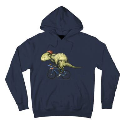 Trex Bikers Bicycle Riding Dinosaur Design Tall Hoodie