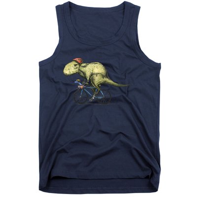 Trex Bikers Bicycle Riding Dinosaur Design Tank Top