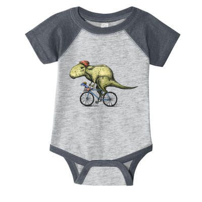 Trex Bikers Bicycle Riding Dinosaur Design Infant Baby Jersey Bodysuit