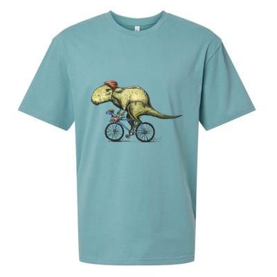 Trex Bikers Bicycle Riding Dinosaur Design Sueded Cloud Jersey T-Shirt
