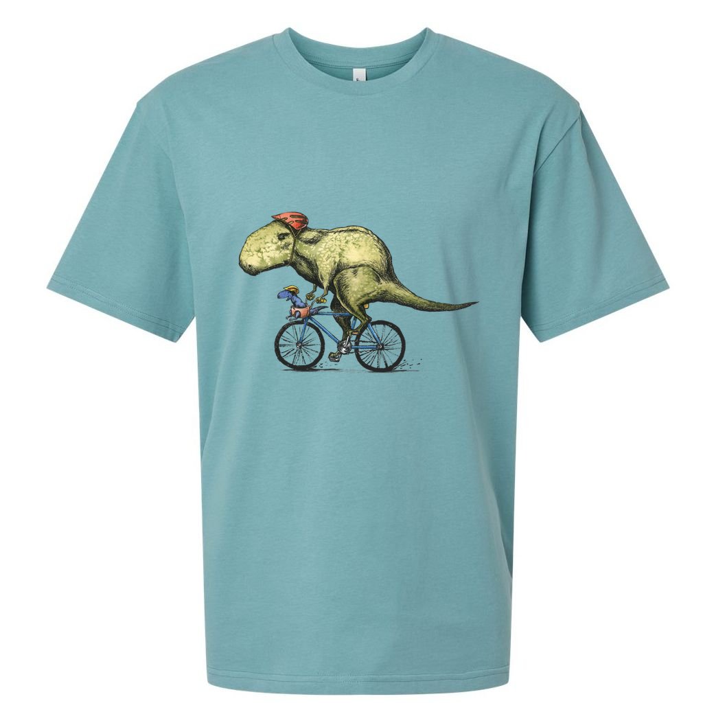 Trex Bikers Bicycle Riding Dinosaur Design Sueded Cloud Jersey T-Shirt