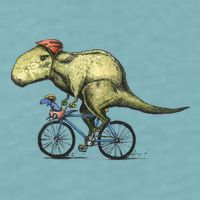 Trex Bikers Bicycle Riding Dinosaur Design Sueded Cloud Jersey T-Shirt