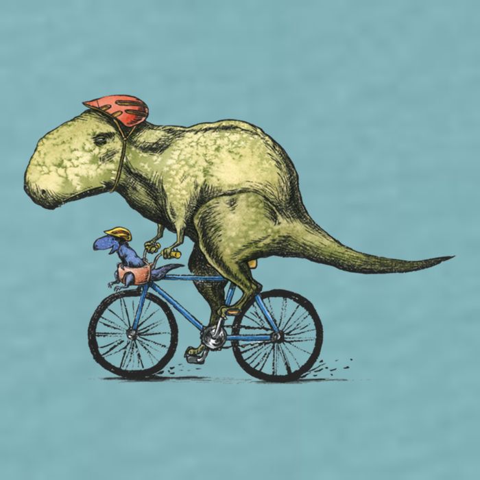 Trex Bikers Bicycle Riding Dinosaur Design Sueded Cloud Jersey T-Shirt
