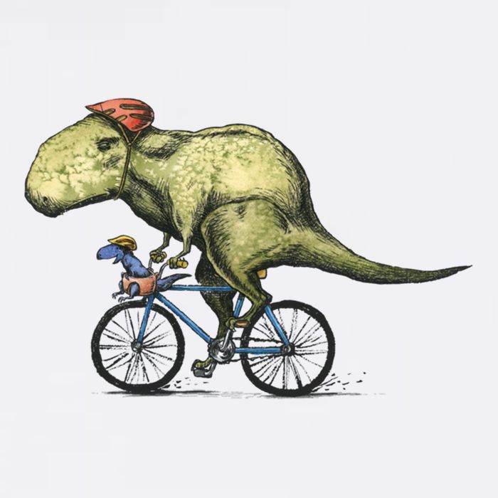 Trex Bikers Bicycle Riding Dinosaur Design Garment-Dyed Sweatshirt