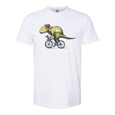 Trex Bikers Bicycle Riding Dinosaur Design Softstyle CVC T-Shirt