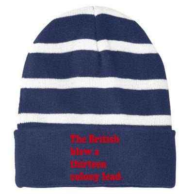 The British Blew A Thirteen Colony Lead Striped Beanie with Solid Band