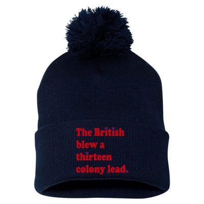 The British Blew A Thirteen Colony Lead Pom Pom 12in Knit Beanie