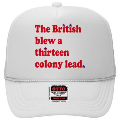 The British Blew A Thirteen Colony Lead High Crown Mesh Back Trucker Hat