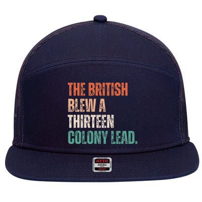 The British Blew A Thirteen Colony Lead Retro Vintage 7 Panel Mesh Trucker Snapback Hat