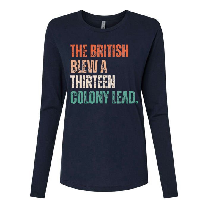 The British Blew A Thirteen Colony Lead Retro Vintage Womens Cotton Relaxed Long Sleeve T-Shirt