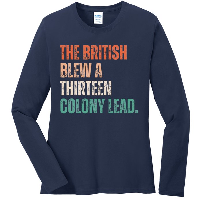 The British Blew A Thirteen Colony Lead Retro Vintage Ladies Long Sleeve Shirt