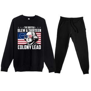 The British Blew A Thirteen Colony Lead George Washington Premium Crewneck Sweatsuit Set