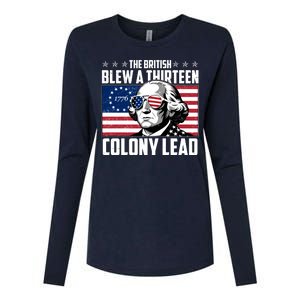 The British Blew A Thirteen Colony Lead George Washington Womens Cotton Relaxed Long Sleeve T-Shirt