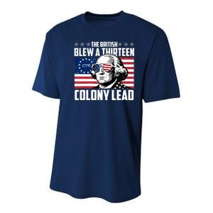 The British Blew A Thirteen Colony Lead George Washington Youth Performance Sprint T-Shirt