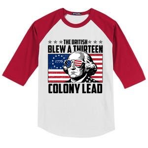 The British Blew A Thirteen Colony Lead George Washington Kids Colorblock Raglan Jersey